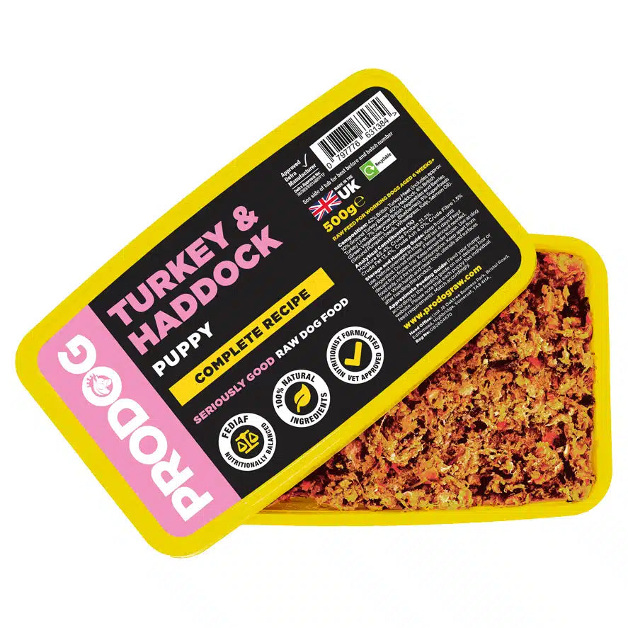 Puppy Turkey & Haddock Raw Puppy Food Meal 500g