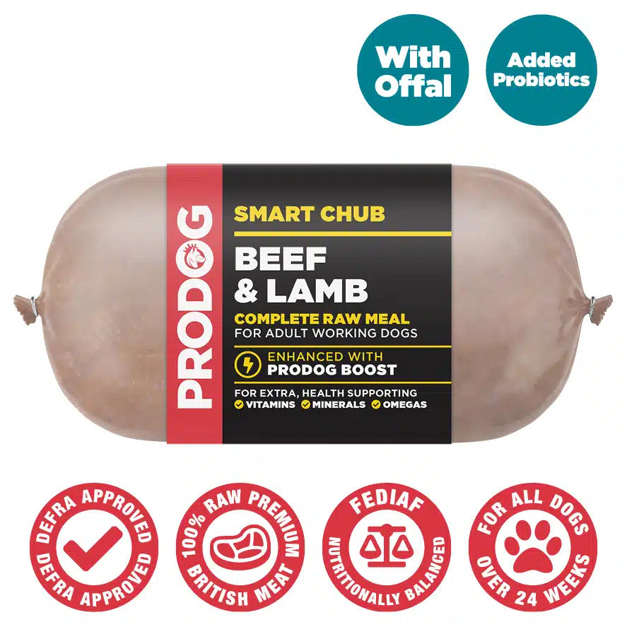 Beef & Lamb Raw Dog Food Smart Chub 450g