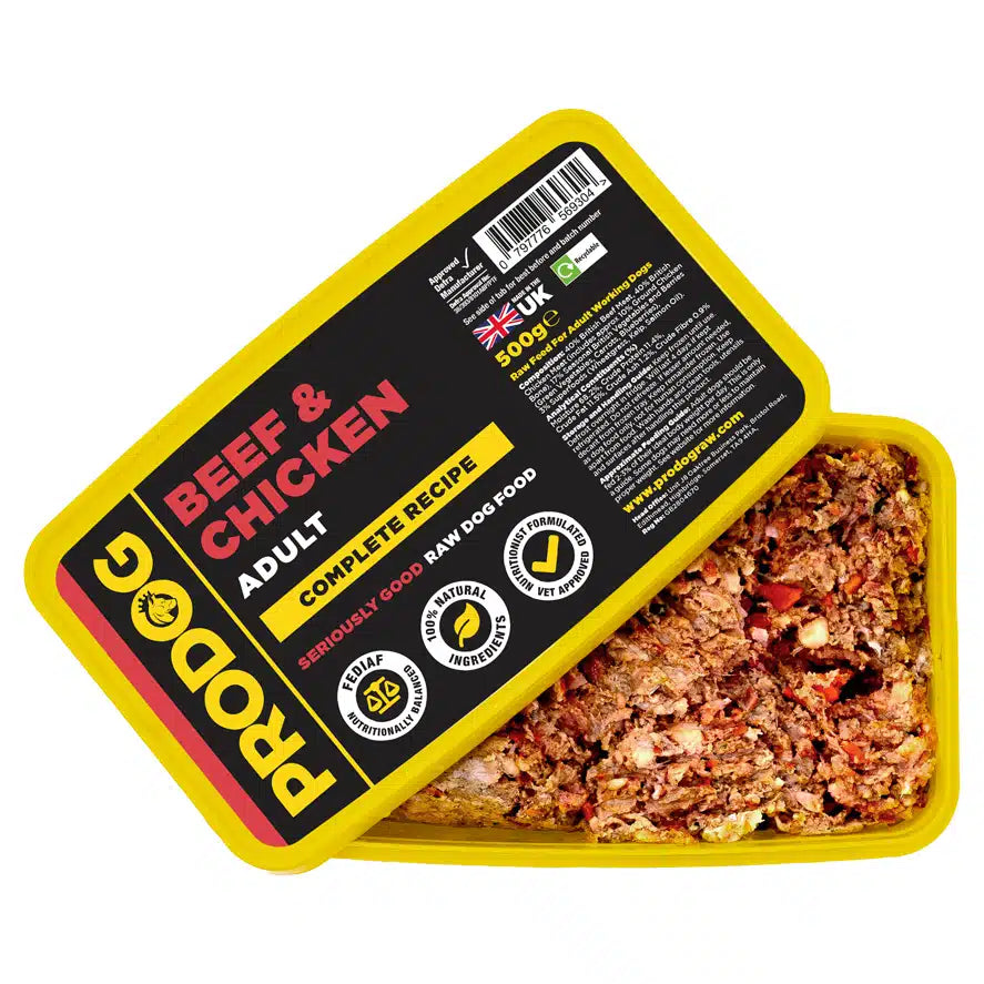 Beef & Chicken Complete Raw Dog Food Meal 500g