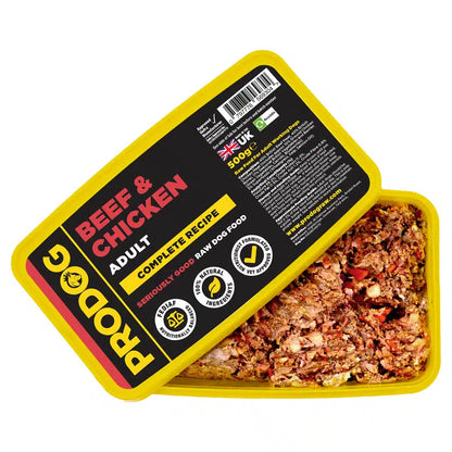 Beef & Chicken Complete Raw Dog Food Meal 500g