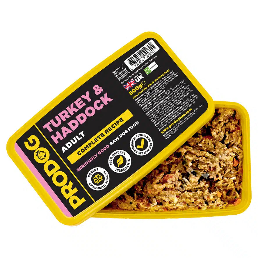 Turkey & Haddock Complete Raw Dog Food Meal 500g