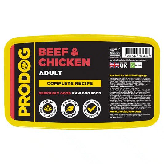 Beef & Chicken Complete Raw Dog Food Meal 500g
