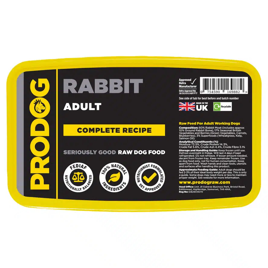 Rabbit Complete Raw Dog Food Meal 500g