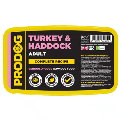 Turkey & Haddock Complete Raw Dog Food Meal 500g
