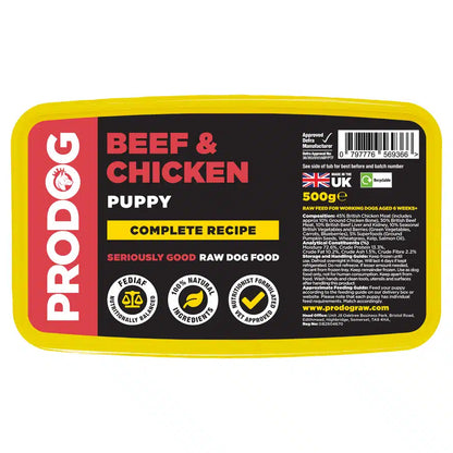 Puppy Beef & Chicken Raw Puppy Food Meal 500g