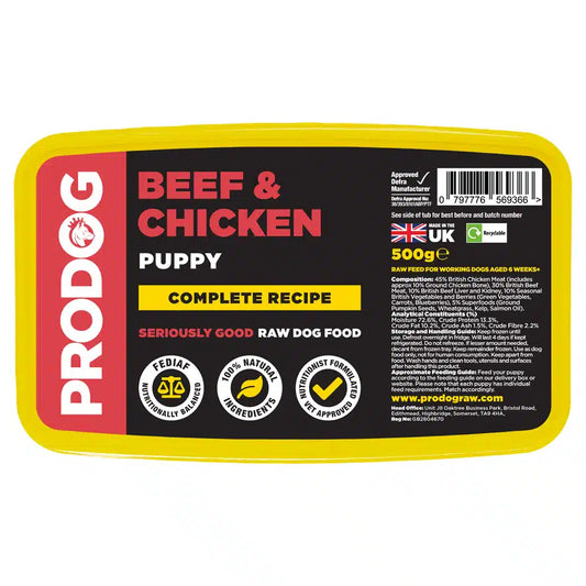 Puppy Beef & Chicken Raw Puppy Food Meal 500g