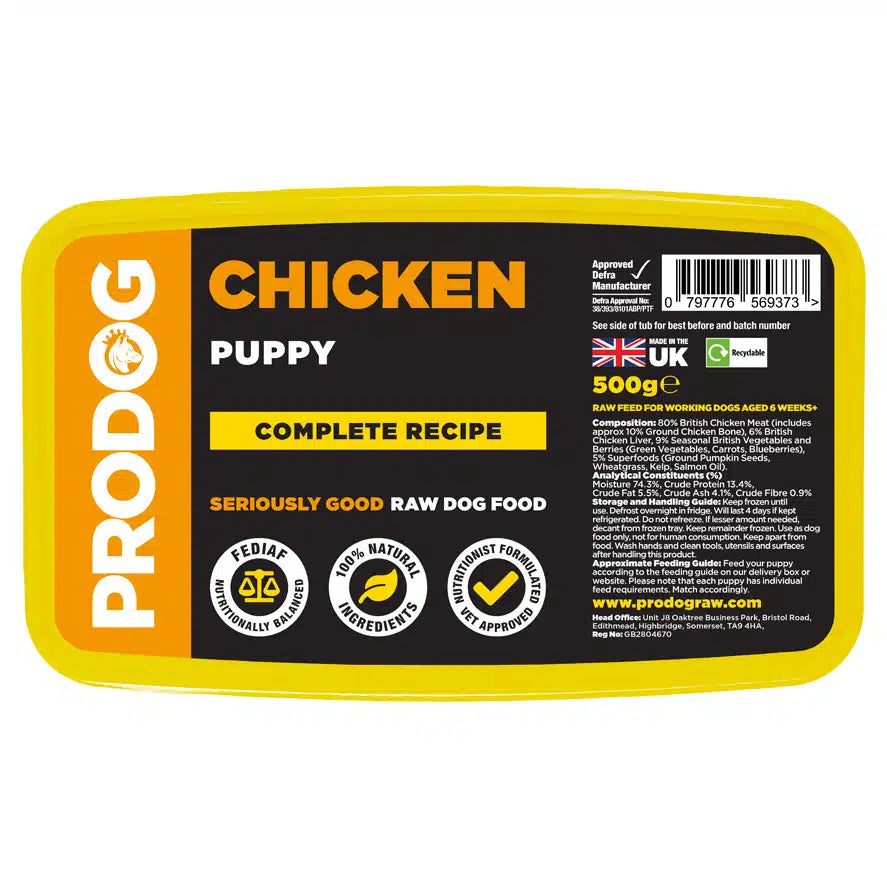 Puppy Chicken Raw Puppy Food Meal 500g