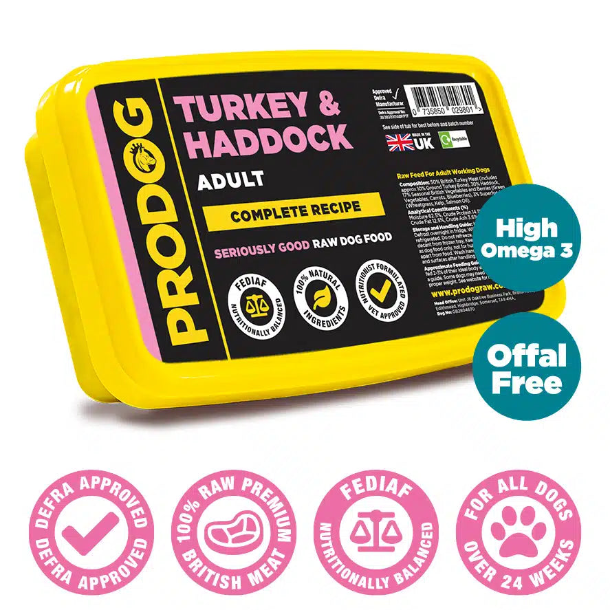 Turkey & Haddock Complete Raw Dog Food Meal 500g