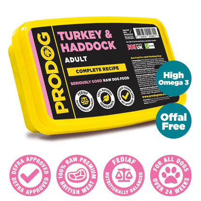 Turkey & Haddock Complete Raw Dog Food Meal 500g