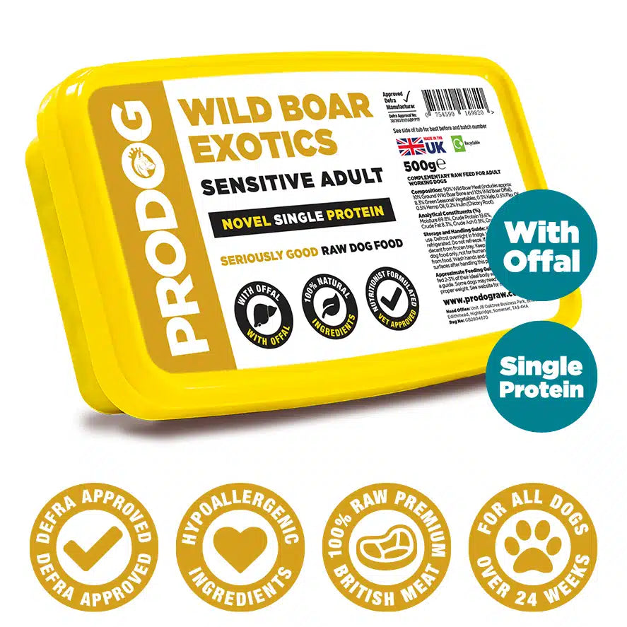 Wild Boar & Offal Raw Dog Food Meal 500g