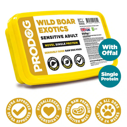 Wild Boar & Offal Raw Dog Food Meal 500g