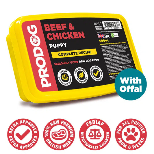 Puppy Beef & Chicken Raw Puppy Food Meal 500g